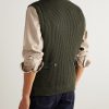 Padded Herringbone Wool-Blend Gilet - BK