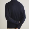 Leather-Trimmed Cashmere Half-Zip Sweater - BK Leather-Trimmed Cashmere Half-Zip Sweater - BK