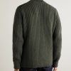 Commando Suede-Trimmed Ribbed Wool Half-Zip Sweater - BK Commando Suede-Trimmed Ribbed Wool Half-Zip Sweater - BK