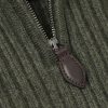 Commando Suede-Trimmed Ribbed Wool Half-Zip Sweater - CU Commando Suede-Trimmed Ribbed Wool Half-Zip Sweater - CU
