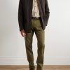 Slim-Fit Straight-Leg Cotton-Blend Twill Trousers - OU Slim-Fit Straight-Leg Cotton-Blend Twill Trousers - OU