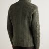 Burlington Cable-Knit Wool and Cashmere Zip-Up Cardigan - BK Burlington Cable-Knit Wool and Cashmere Zip-Up Cardigan - BK