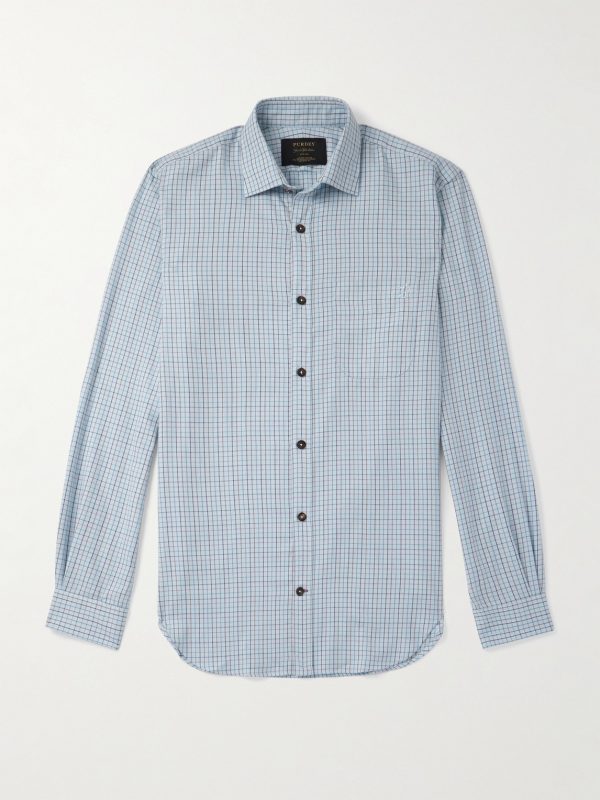 Checked Cotton and Cashmere-Blend Shirt