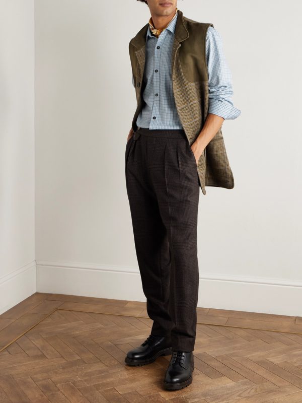 Checked Cotton and Cashmere-Blend Shirt - OU