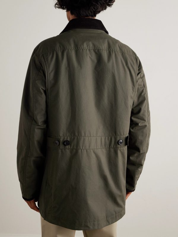 Pembroke Corduory-Trimmed Cotton-Canvas Coat - BK Pembroke Corduory-Trimmed Cotton-Canvas Coat - BK