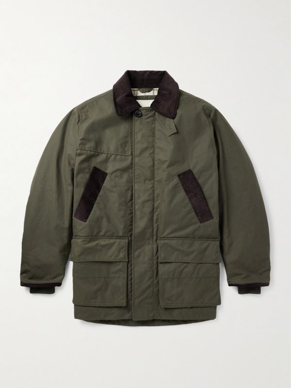 Pembroke Corduory-Trimmed Cotton-Canvas Coat Pembroke Corduory-Trimmed Cotton-Canvas Coat