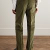 Straight-Leg Cotton-Corduroy Trousers - BK Straight-Leg Cotton-Corduroy Trousers - BK