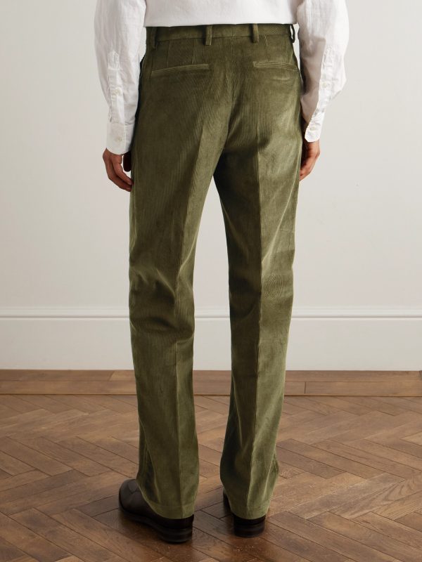 Straight-Leg Cotton-Corduroy Trousers - BK Straight-Leg Cotton-Corduroy Trousers - BK