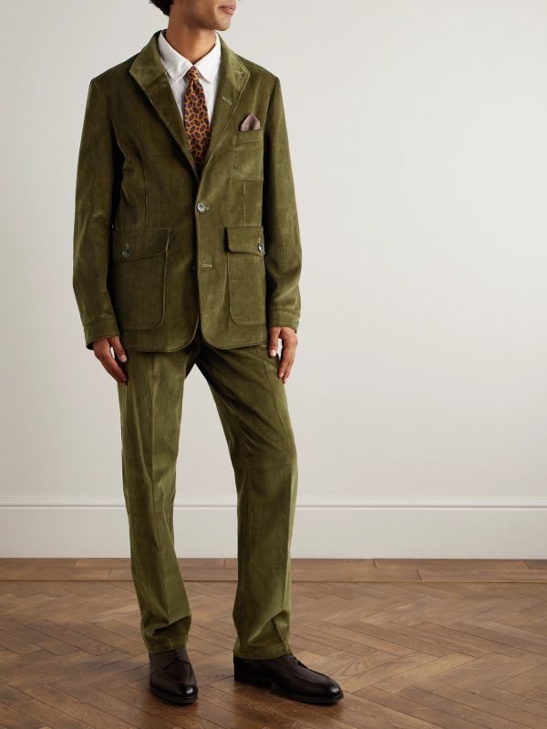 Straight-Leg Cotton-Corduroy Trousers - OU Straight-Leg Cotton-Corduroy Trousers - OU