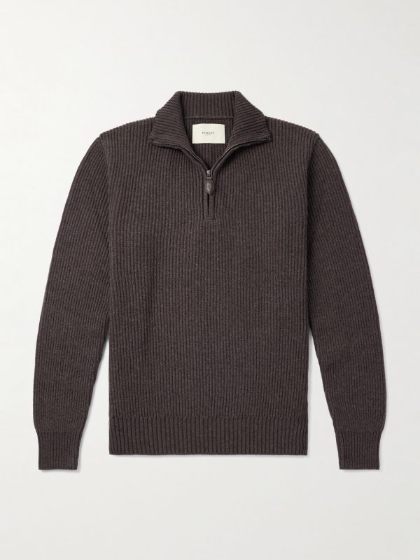 Clifford Ribbed Wool and Cashmere-Blend Half-Zip Sweater Clifford Ribbed Wool and Cashmere-Blend Half-Zip Sweater
