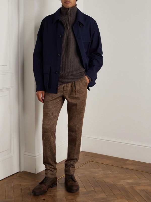 Clifford Ribbed Wool and Cashmere-Blend Half-Zip Sweater - OU Clifford Ribbed Wool and Cashmere-Blend Half-Zip Sweater - OU