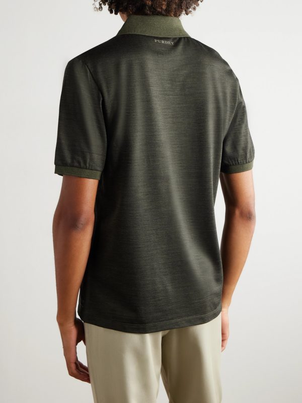 Merino Wool and Lyocell-Blend Piqué Polo Shirt - BK