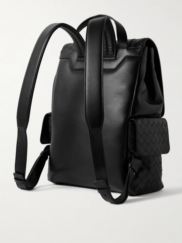 Intrecciato Leather Backpack - BK
