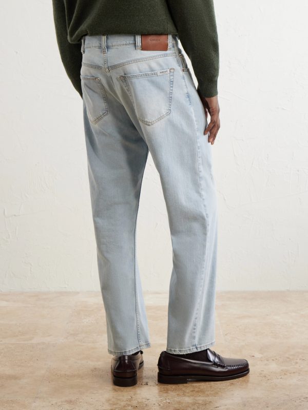 Straight-Leg Distressed Jeans - BK Straight-Leg Distressed Jeans - BK