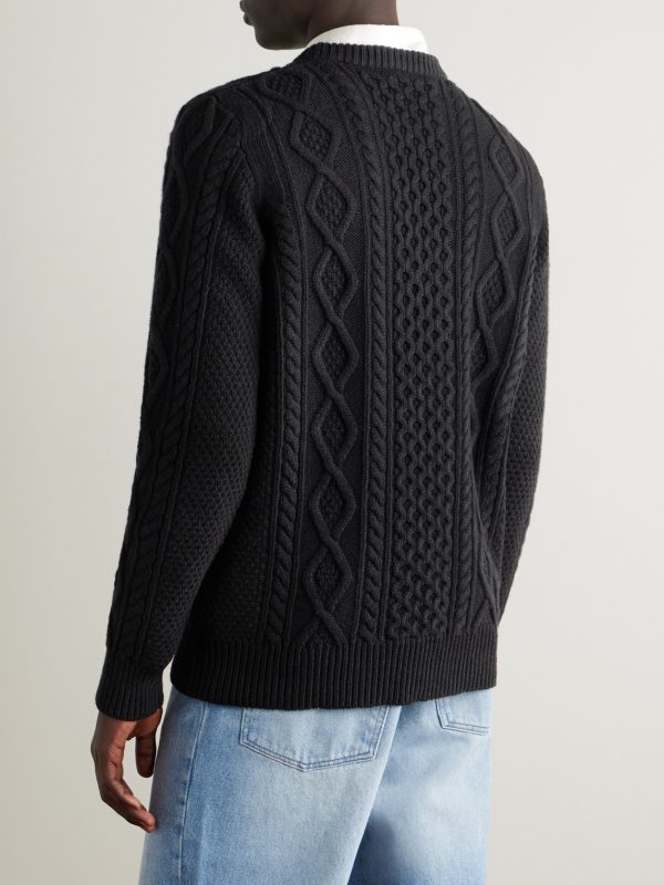 Pescatore Cable-Knit Wool Sweater - BK Pescatore Cable-Knit Wool Sweater - BK