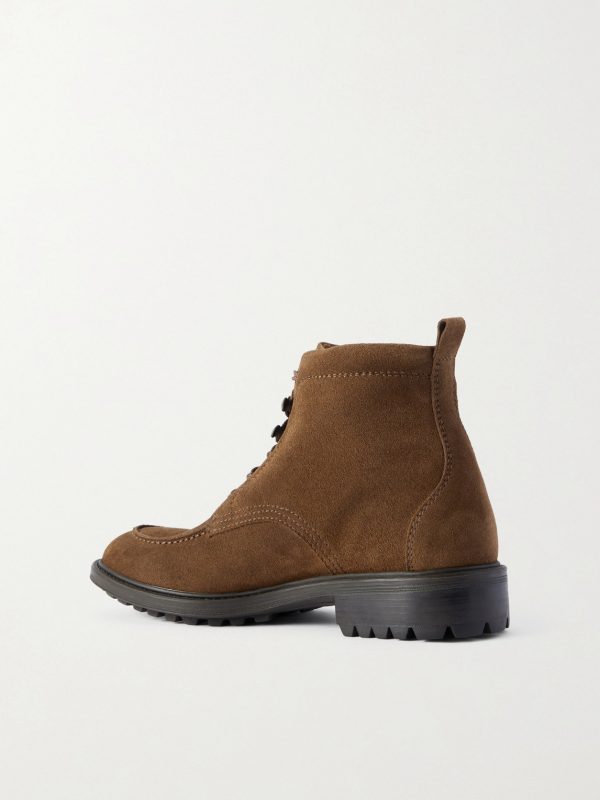 Logo-Appliquéd Suede Boots - BK Logo-Appliquéd Suede Boots - BK