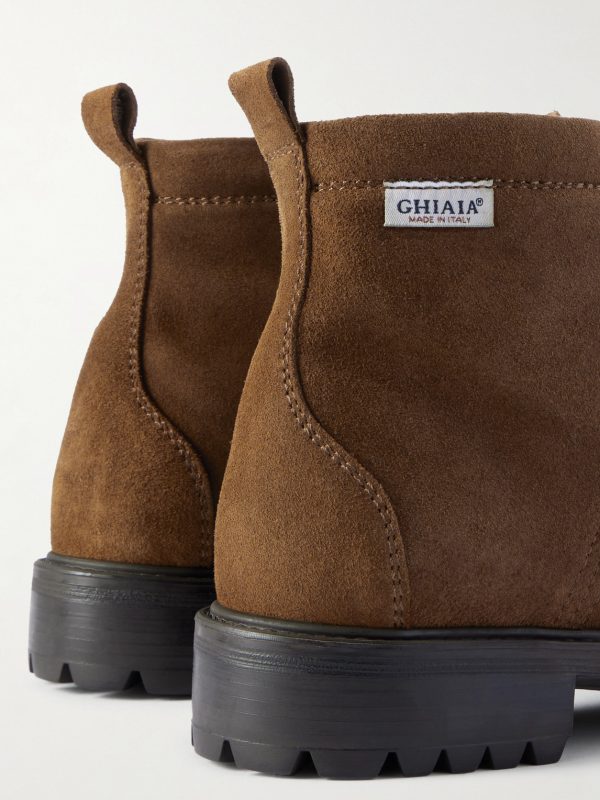 Logo-Appliquéd Suede Boots - CU Logo-Appliquéd Suede Boots - CU