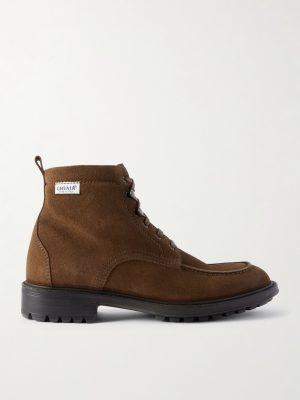 Logo-Appliquéd Suede Boots