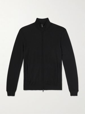 Oscar Virgin Wool Zip-Up Cardigan Oscar Virgin Wool Zip-Up Cardigan