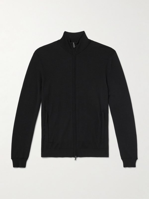 Oscar Virgin Wool Zip-Up Cardigan Oscar Virgin Wool Zip-Up Cardigan