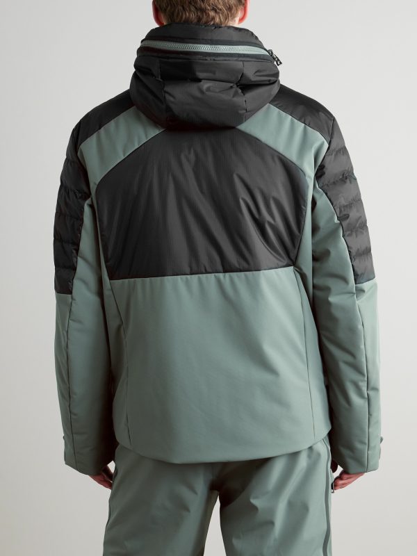 Henik-D Panelled Quilted Ripstop and Shell Hooded Down Jacket - BK Henik-D Panelled Quilted Ripstop and Shell Hooded Down Jacket - BK