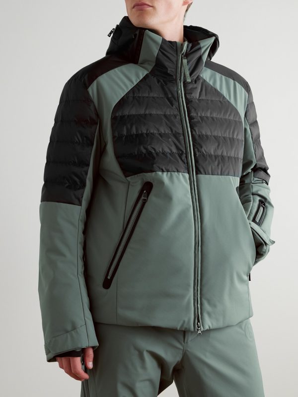 Henik-D Panelled Quilted Ripstop and Shell Hooded Down Jacket - FR Henik-D Panelled Quilted Ripstop and Shell Hooded Down Jacket - FR