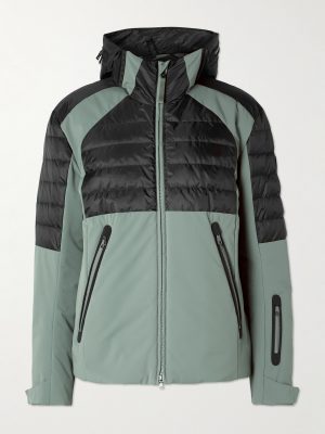Henik-D Panelled Quilted Ripstop and Shell Hooded Down Jacket Henik-D Panelled Quilted Ripstop and Shell Hooded Down Jacket