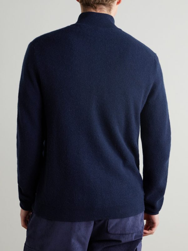 Derek-1 Virgin Wool and Cashmere-Blend Half-Zip Ski Midlayer - BK