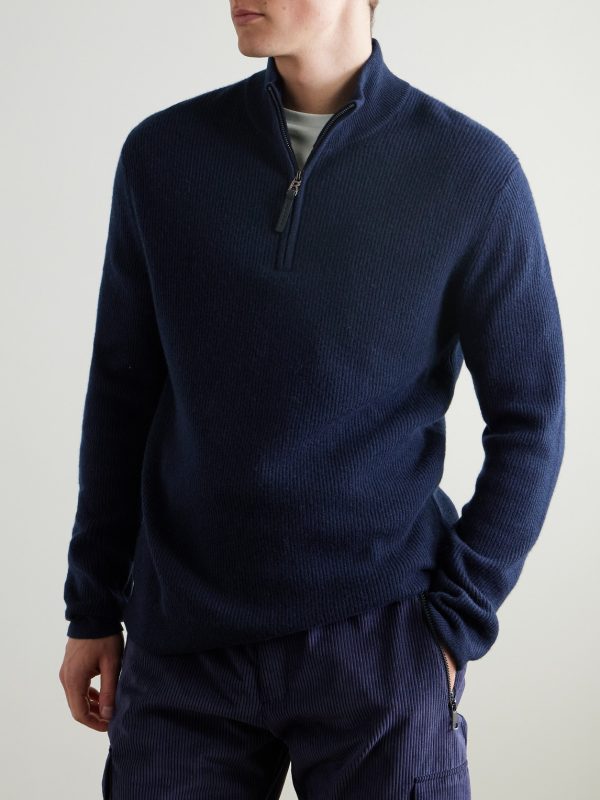 Derek-1 Virgin Wool and Cashmere-Blend Half-Zip Ski Midlayer - FR