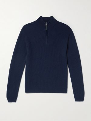 Derek-1 Virgin Wool and Cashmere-Blend Half-Zip Ski Midlayer Derek-1 Virgin Wool and Cashmere-Blend Half-Zip Ski Midlayer