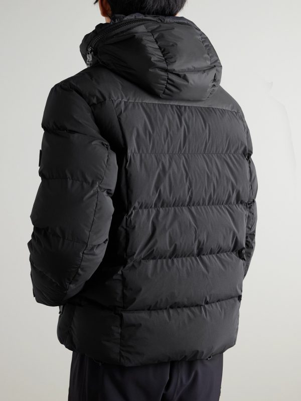 Blaine Panelled Quilted Shell Hooded Jacket - BK