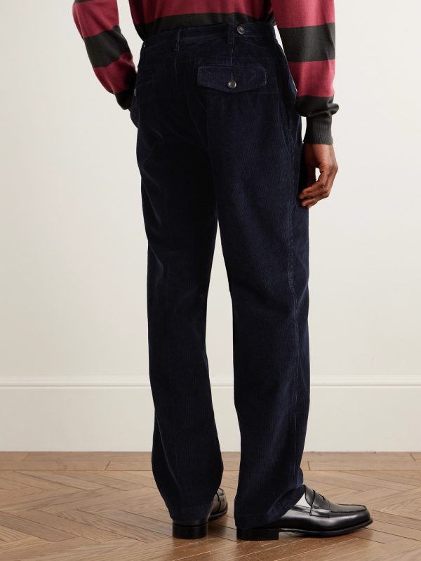 Games Tapered Pleated Cotton-Corduroy Trousers - BK Games Tapered Pleated Cotton-Corduroy Trousers - BK