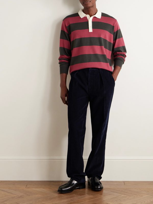 Games Tapered Pleated Cotton-Corduroy Trousers - OU Games Tapered Pleated Cotton-Corduroy Trousers - OU