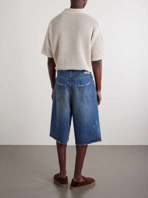 Straight-Leg Denim Shorts - BK Straight-Leg Denim Shorts - BK