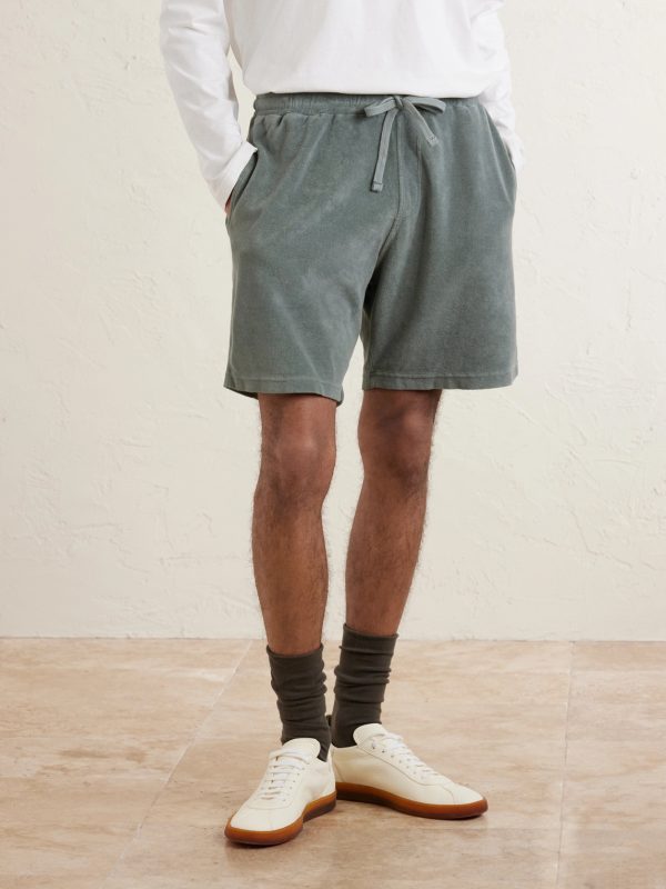 Straight-Leg Cotton-Terry Drawstring Shorts - FR Straight-Leg Cotton-Terry Drawstring Shorts - FR