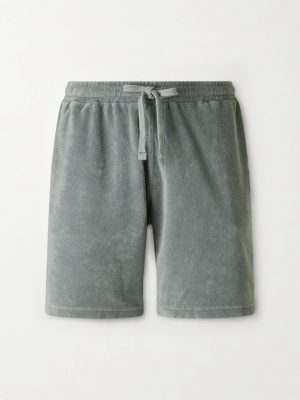 Straight-Leg Cotton-Terry Drawstring Shorts