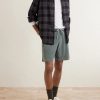 Straight-Leg Cotton-Terry Drawstring Shorts - OU Straight-Leg Cotton-Terry Drawstring Shorts - OU