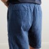 Joggy Straight-Leg Linen Bermuda Shorts - BK Joggy Straight-Leg Linen Bermuda Shorts - BK