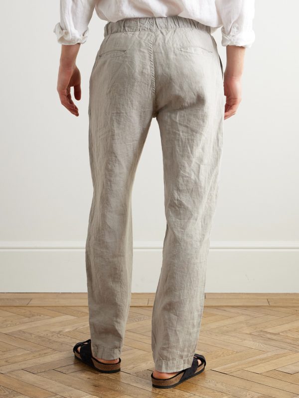 Joggy Tapered Linen Drawstring Trousers - BK Joggy Tapered Linen Drawstring Trousers - BK
