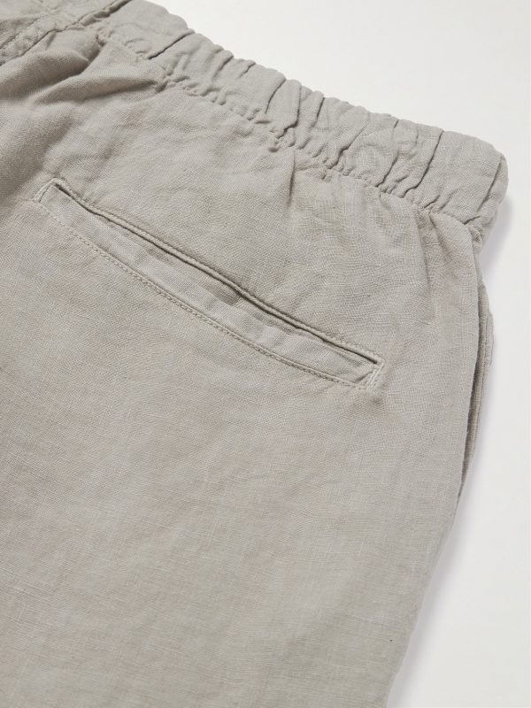 Joggy Tapered Linen Drawstring Trousers - CU Joggy Tapered Linen Drawstring Trousers - CU