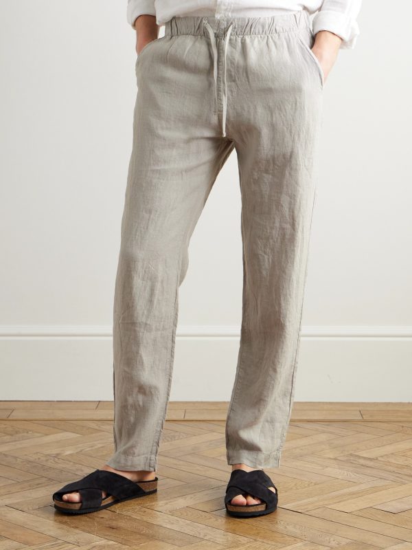 Joggy Tapered Linen Drawstring Trousers - FR Joggy Tapered Linen Drawstring Trousers - FR