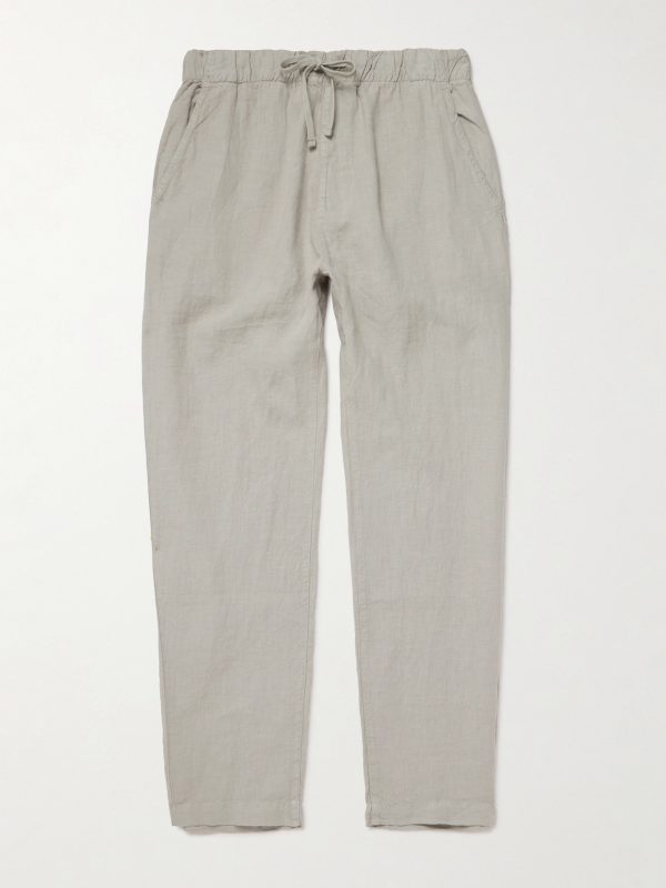 Joggy Tapered Linen Drawstring Trousers Joggy Tapered Linen Drawstring Trousers