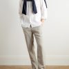 Joggy Tapered Linen Drawstring Trousers - OU Joggy Tapered Linen Drawstring Trousers - OU