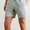 Slim-Fit Short-Length Striped Seersucker Swim Shorts - OU