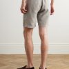 Joggy Straight-Leg Linen Bermuda Shorts - BK Joggy Straight-Leg Linen Bermuda Shorts - BK