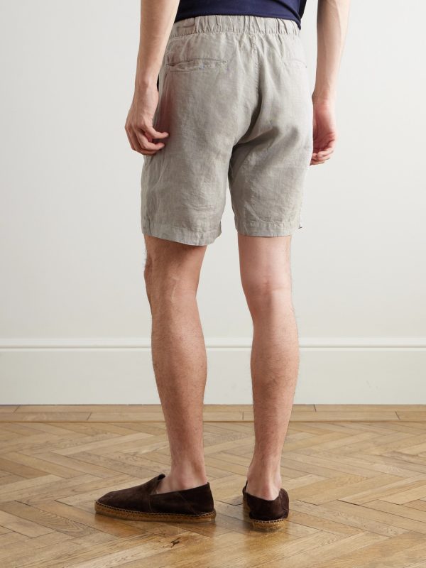 Joggy Straight-Leg Linen Bermuda Shorts - BK Joggy Straight-Leg Linen Bermuda Shorts - BK
