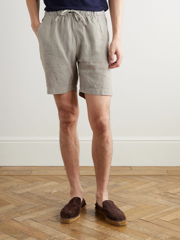Joggy Straight-Leg Linen Bermuda Shorts - FR Joggy Straight-Leg Linen Bermuda Shorts - FR