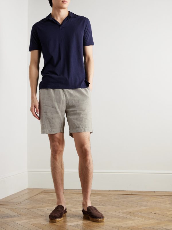 Joggy Straight-Leg Linen Bermuda Shorts - OU Joggy Straight-Leg Linen Bermuda Shorts - OU