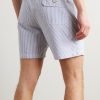 Slim-Fit Mid-Length Striped Seersucker Swim Shorts - BK