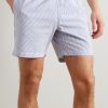 Slim-Fit Mid-Length Striped Seersucker Swim Shorts - OU